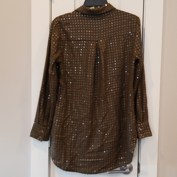 Anthropologie Maeve sequined button down shirt- XS - Picture 6 of 8